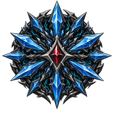 Kaethir badge: an eight-point crystalline sigil